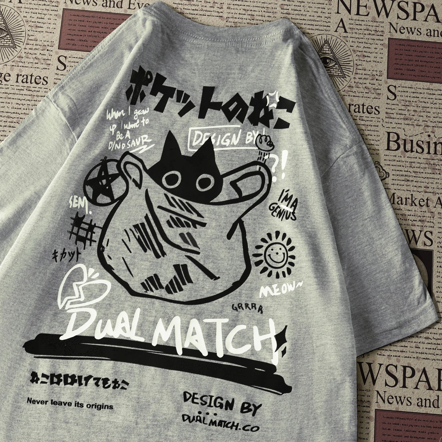 Kawaii Cat Harajuku Streetwear Tee