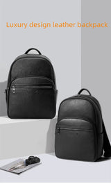 New Brand Genuine Leather Men Backpacks Fashion Real Natural Leather Student Backpack Boy Luxury Computer Laptop Bags