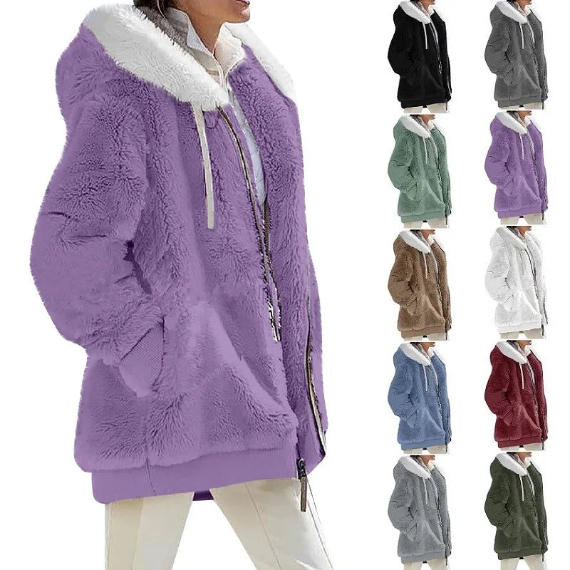 Women’s Casual Autumn & Winter Hooded Fleece Jacket