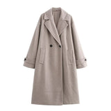 Tri-Color Luxury Loose Collar Coat