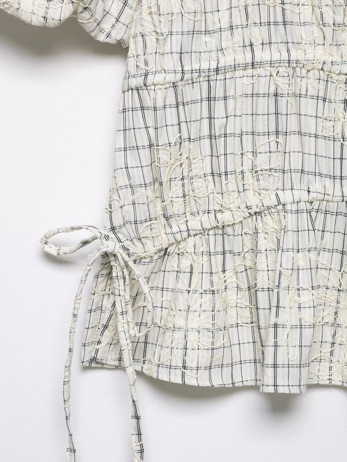TFAFXY 2026 Summer Bow Plaid Embroidered Blouse Women Sets A-line Midi Long Skirt Suits Y2K