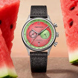 TIMETOKEN New T501GS Mens Watch Japan Miyota OS21 Movement Watermelon Dial Waterproof Chronograph Domed Sapphire Calendar Style
