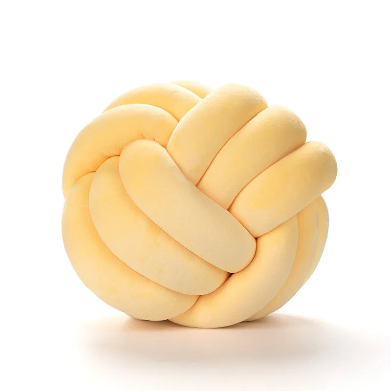Handmade Knot Ball Throw Pillow – Soft Velvet Cushion