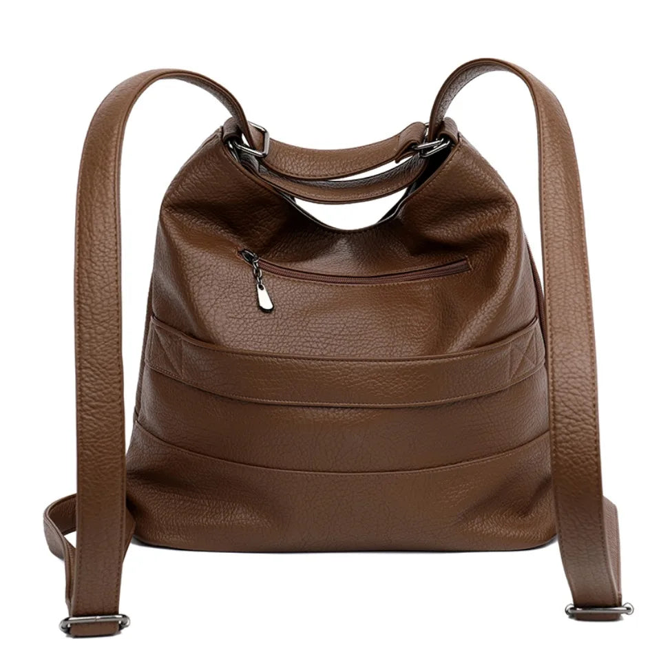 Top Quality Leather Backpack Women Bagpack Female Large Capacityf or Commute Travel School Backpack Shoulder Bags for Women Sac