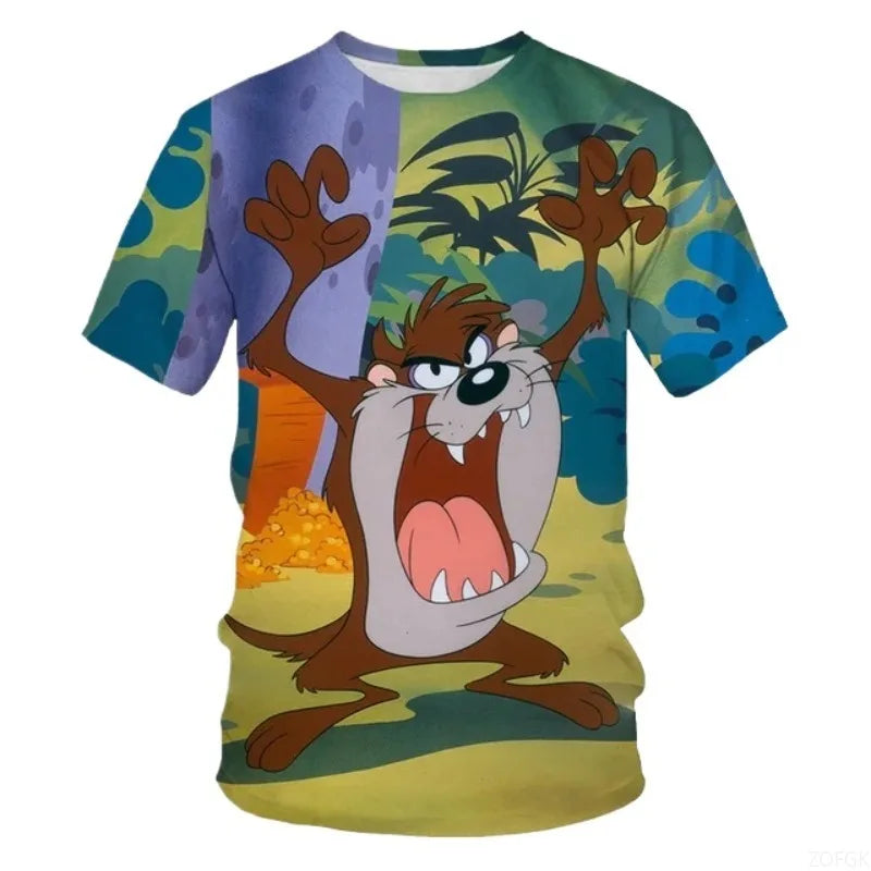 3D Anime Animal Print T-Shirt