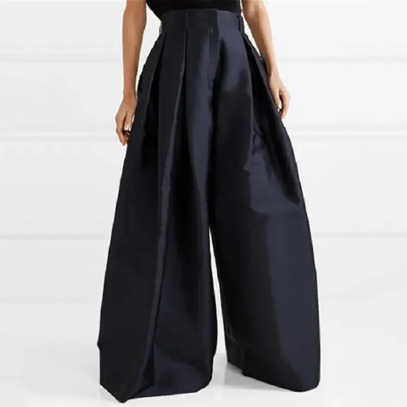 Women's High-Waisted Pleated Wide-Leg Pants