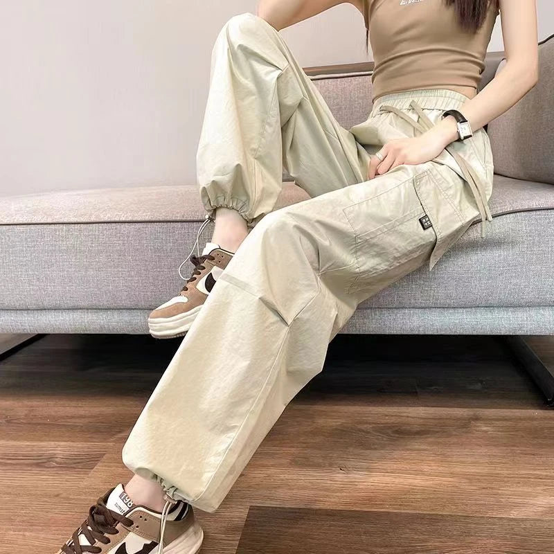 Women’s High-Waist Cargo Pants with Pockets