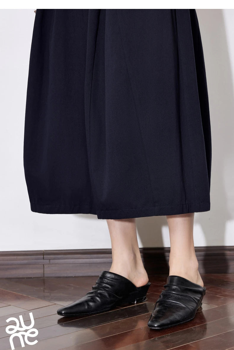 Toyouth Women's Cotton A-Line Midi Skirt | S–XL