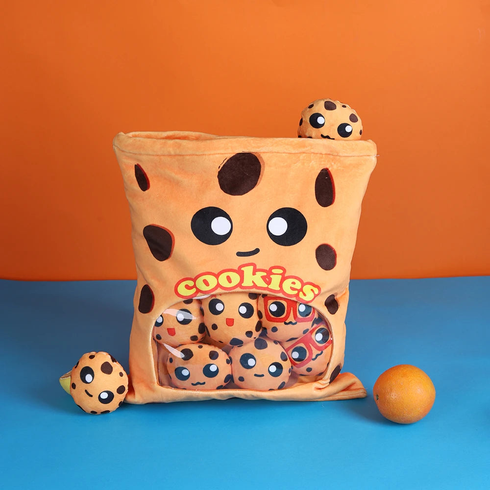 A Bag of Snakes Plush Pillow Cute Boba Tea Cookies Plush Toy Pudding Cake Alien Bat Plushies Hug Pillow Birthday Gift