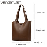 Genuine Brand High End Soft Pu Leather Shoulder Bag For Women Casual Tote Bag Female Purse Simple Design Handbag Commuting Sac