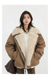 CHIC VEN Fashion Women Coats Loose Casual New Retro Motorcycle Cotton Jacket Thick Warm Female Overcoat Autumn Winter 2025