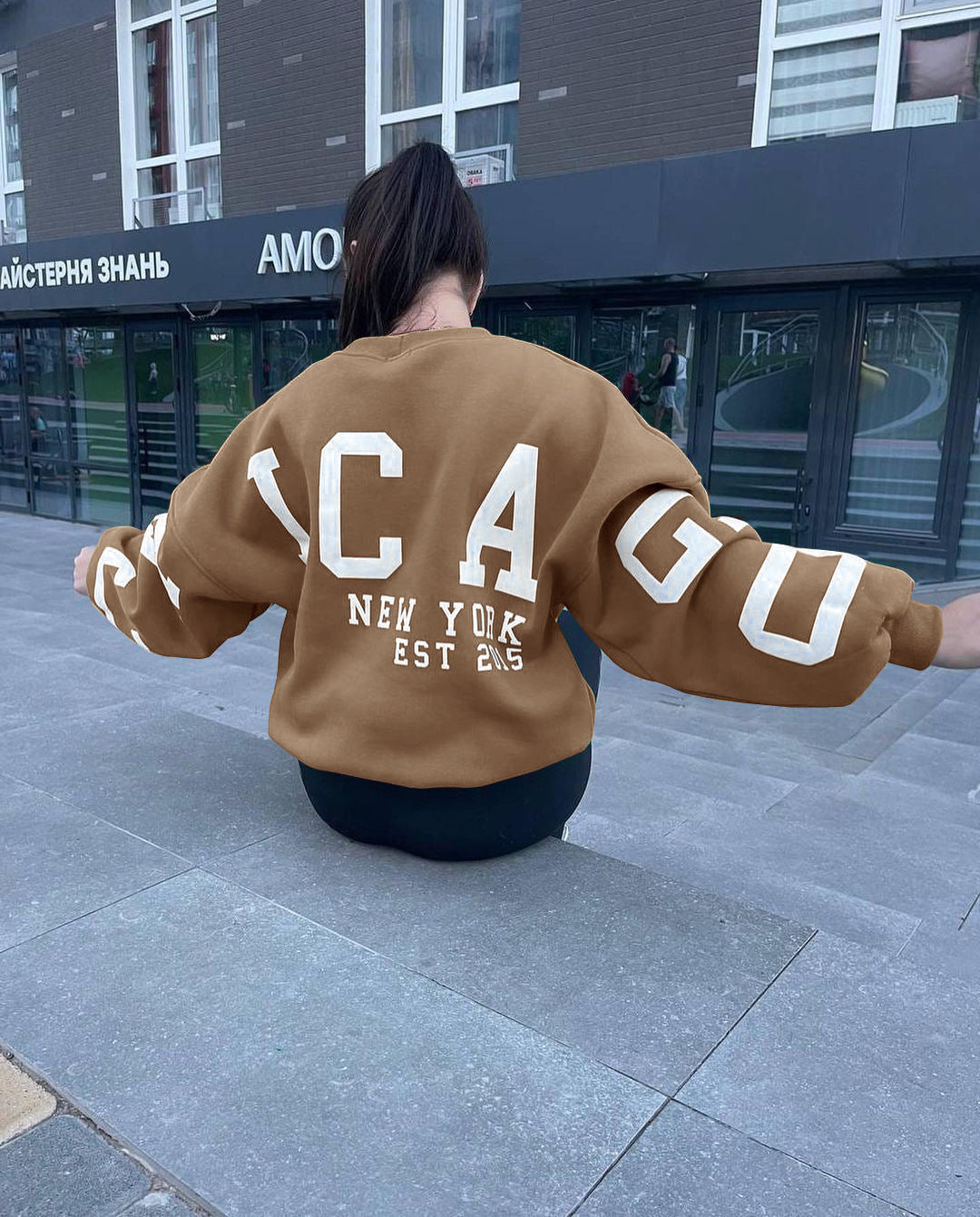 Women's Y2K Letter Print Relaxed Sweatshirt