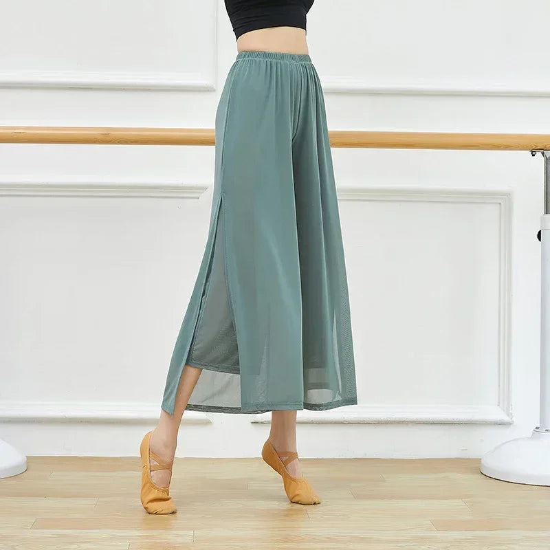 Women's Wide-Leg Nylon Dance Pants