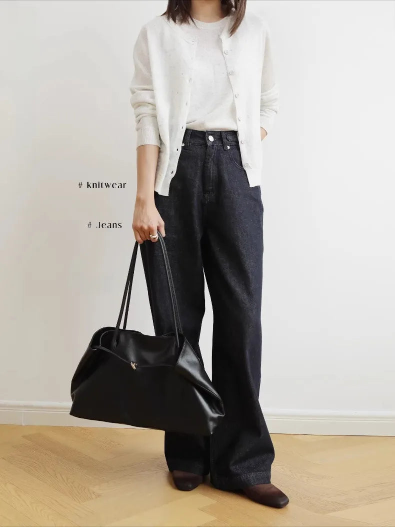 Motingsome Oversized Natural Leather Woman Bags 2025 New Fashion Handbag and Purses Large Capacity Commuter Bag Casual Tote