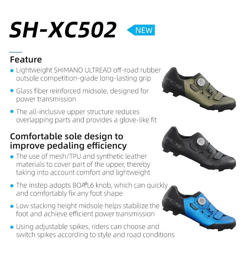 SHIMANO XC502 MTB Bike Lock Shoes Shimano Lock Shoes XC502 Bicycle Riding Lock Shoes BOA System XC502 Lock Shoes