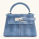 Elise Designer Tote – Premium Denim Blue Genuine Leather Crossbody Bag