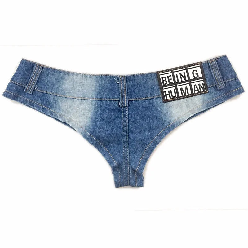 Women Beach Denim Thong Shorts Young Girls  Nightclub Mini Short Jeans Ladies Disco Pole Dance Hotpants Micro Mini Shorts