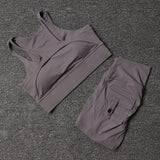 Fitness Shorts Yoga Sets Women's Tracksuit High Waist Sportswear Bra Workout Leggings Cycling Gym Shorts Sports Suit With Pocket