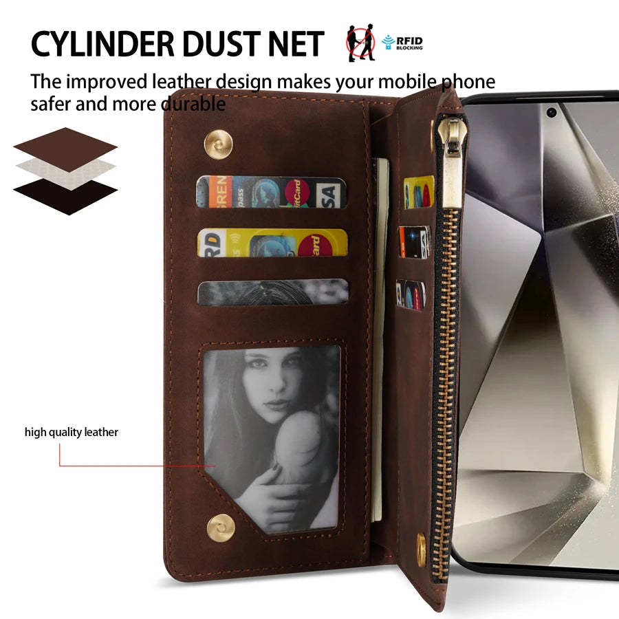 Samsung Galaxy Wallet Case with Strap & Stand