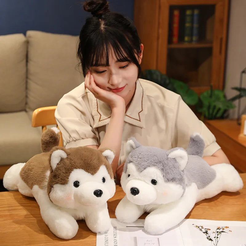 Cute Lying Husky Plush Pillow