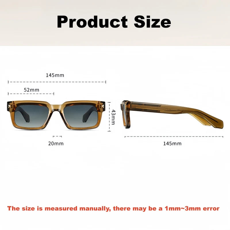 YIMARUILI Retro Square Men's Polarized Sunglasses Fashion Trend UV Protection High Quality TR90 Acetate Women's Driving Glasses