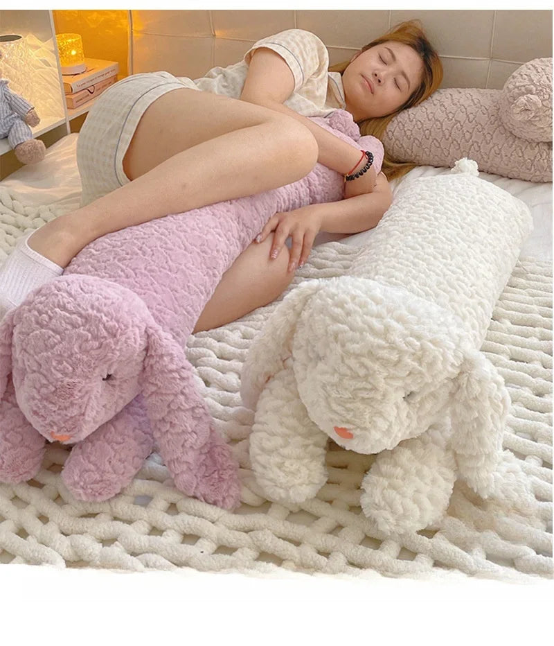 Long Rabbit Plush Body Pillow Large Cute Bear Stuffed Rabbit Sleeping Cushion Decorative Body Pillow Chair Back Cushion Decor