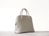 Premium Semi-handmade First-layer Cowhide Bowling Bag Portable Shoulder Large Shell Bag Commuting Temperament Versatile