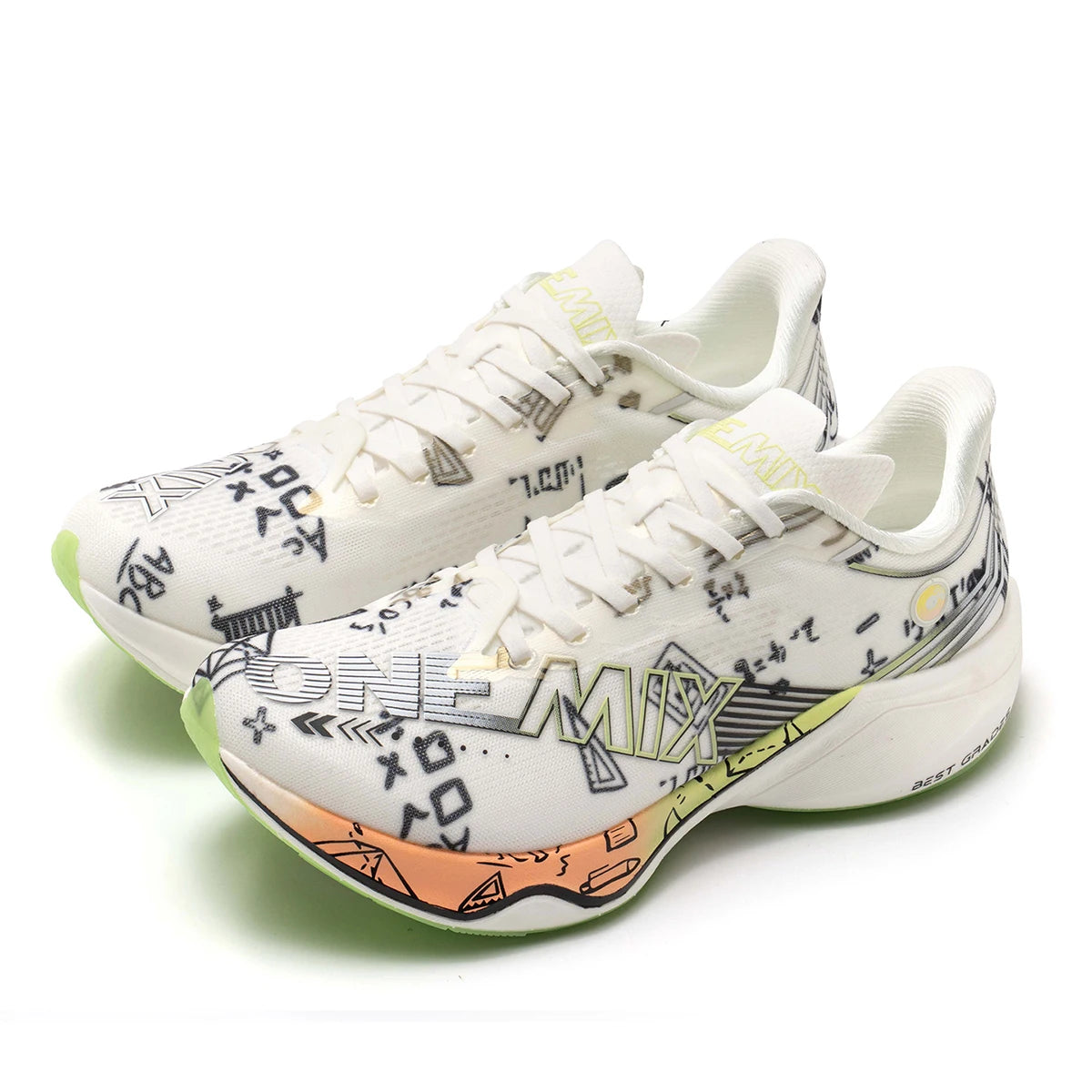 ONEMIX Nylon Carbon Plate Racing Running Training Shoes Men Full-length Shock Absorption Sports Carbon Plate Walking Sneakers