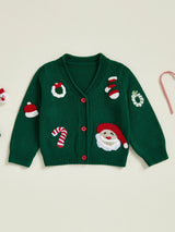 Infant Reindeer Knit Christmas Cardigan