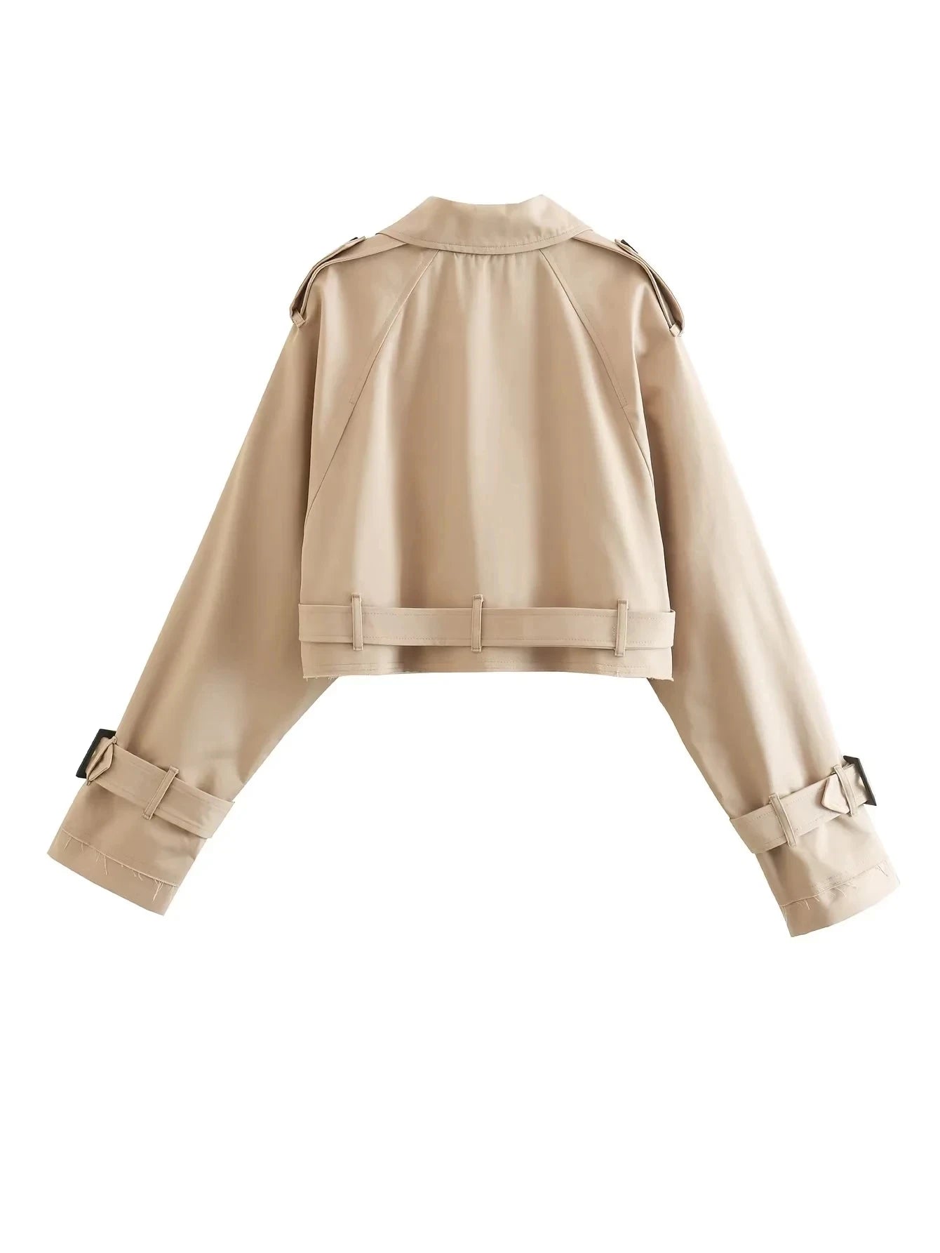 Belted Cropped Trench Jacket