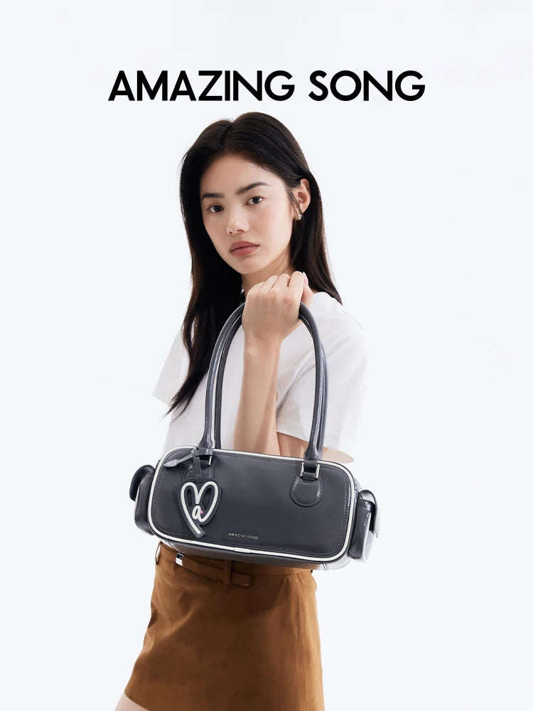 Amazing Song Toast Bag BGT Retro Chic Classic Bowling Bag Style Linear Shoulder Bag
