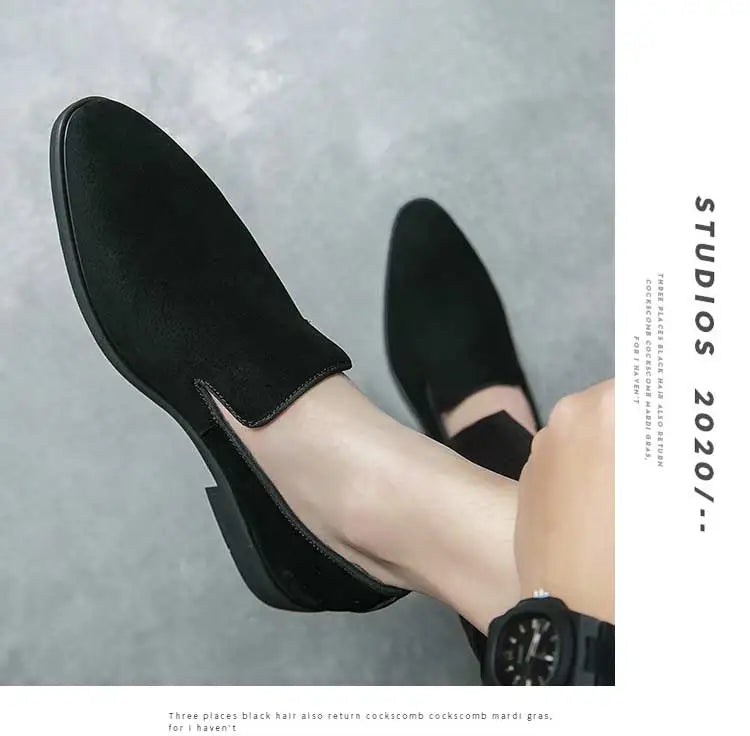 New In Red Bottom Shoes for Men Loafers Flock Solid Slip-On Party Men Dress Shoes Size 38-48 Free Shipping Men Shoes