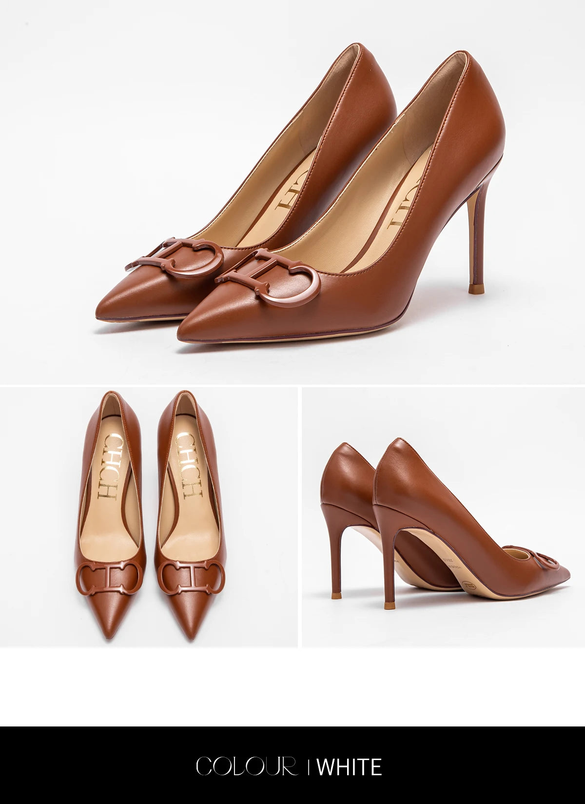 CHCH Women's Pointed Toe Ankle Strap Platform Heels
