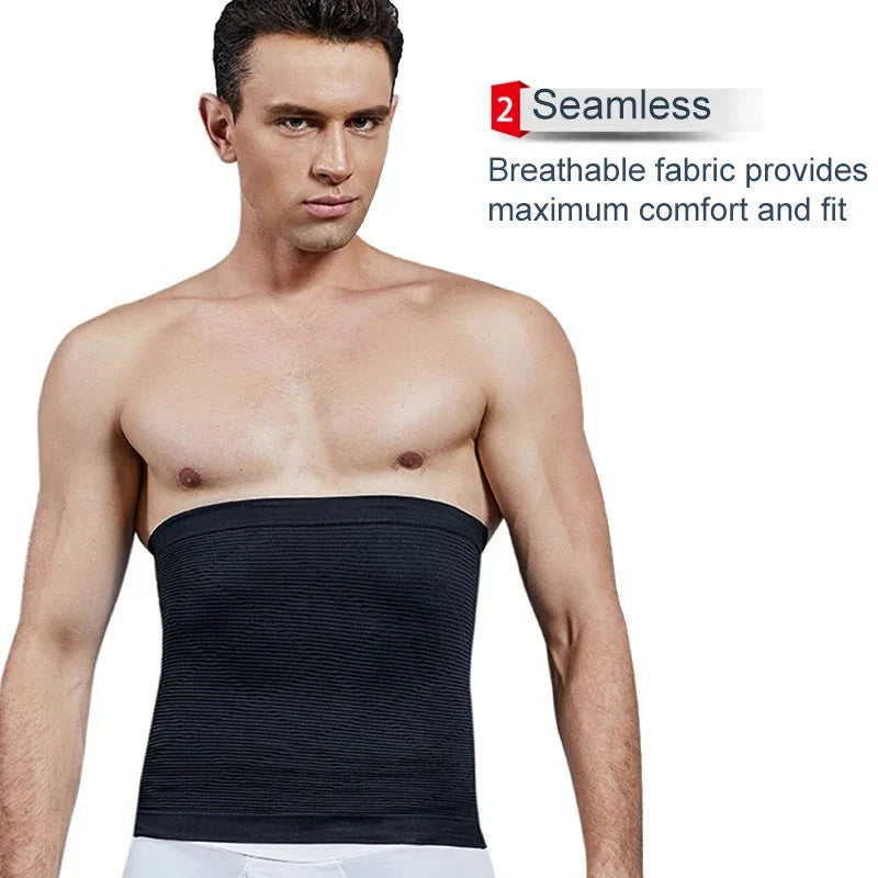 Mens Tummy Control Shapewear Compression Waist Cincher Slimming Body Shaper Belly Fat Girdle Stomach Band Back Support Belt