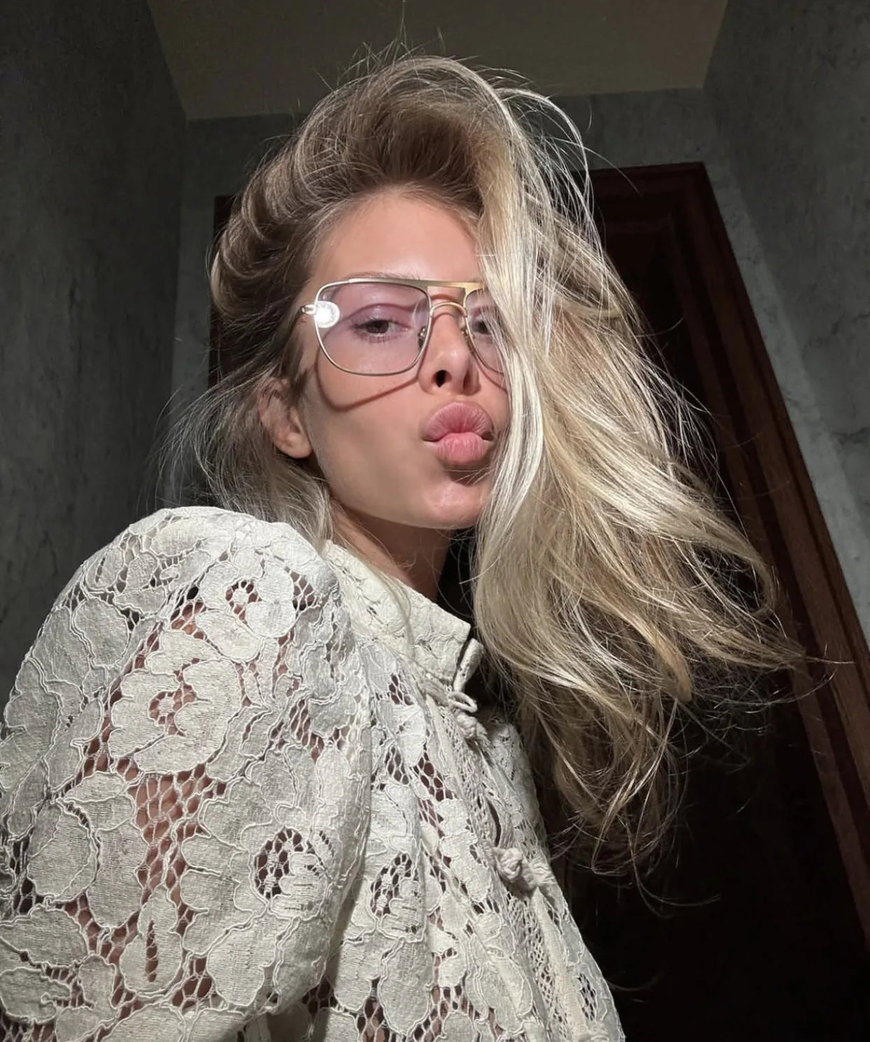 Summer Elegant Lace Hollow Out Party Blouse