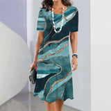 Elegant Graphic Print Midi Dress