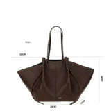 YUZEFI Women Tote Bag Solid Color Retro Minimalist Relaxation Luxury Versatile Daily Commuter Travel Large Capacity Shoulder Bag