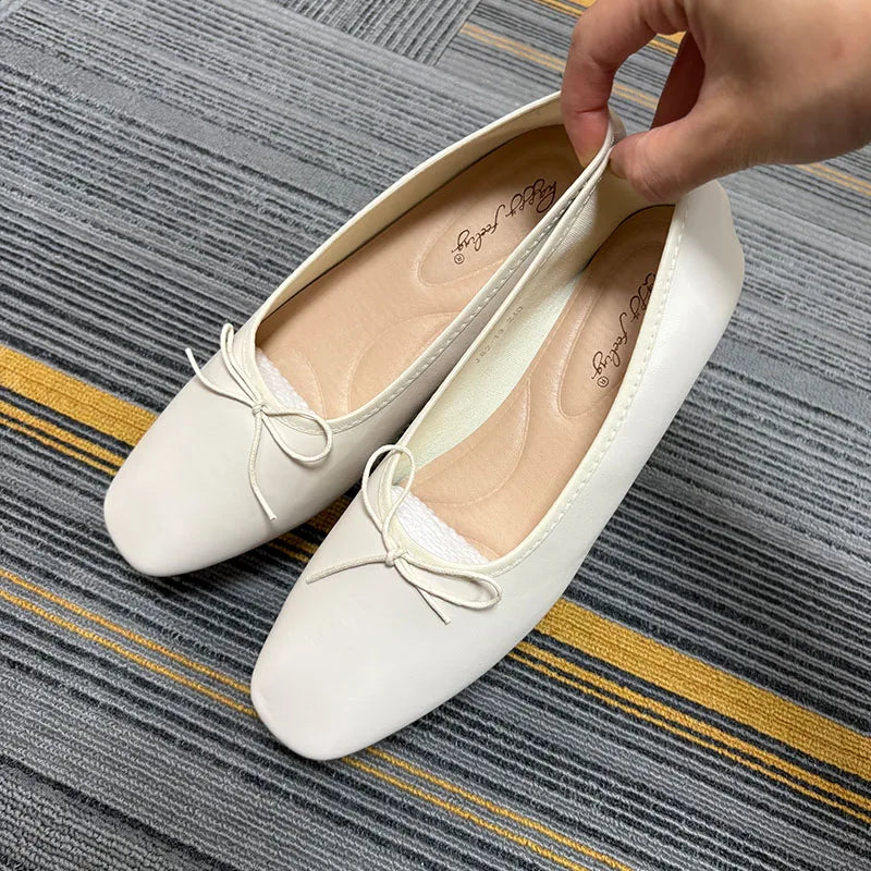 Luxury Butterfly-Knot Footwear Flats With Shoes For Women Female Soft Fashion Shallow Ladies Ballet Flats Slip On Shoes