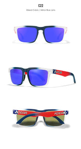 KDEAM Men's Polarized Sunglasses Fishing Lifestyles Mirrored Color Blocking Sun Glasses Women Legend Square Sunglass With Box