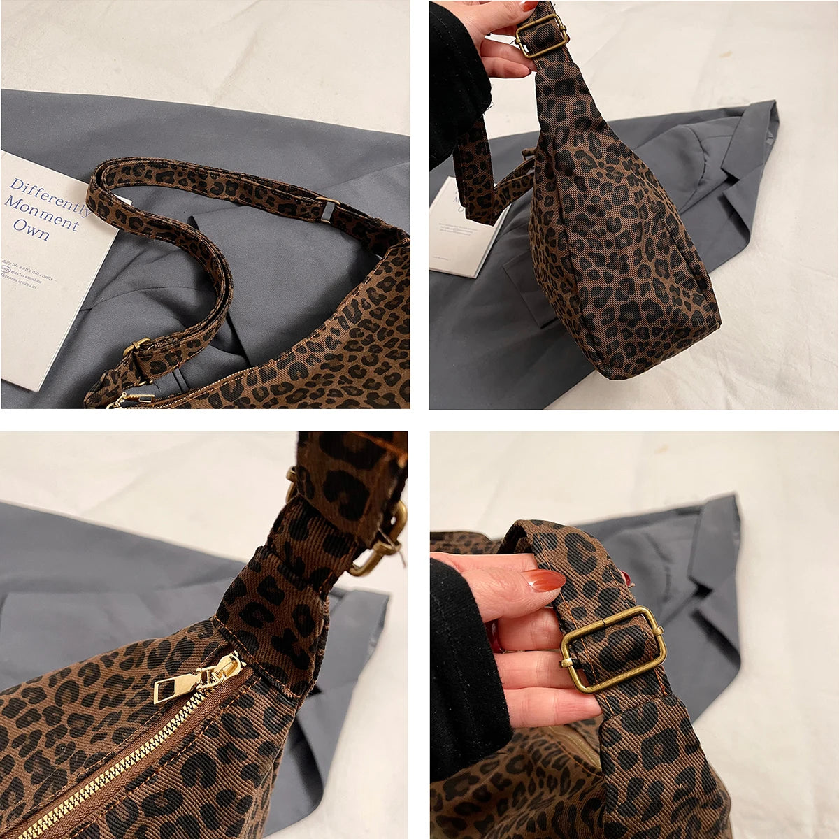 Women's Leopard Print Shoulder Bag – Large Capacity Crossbody