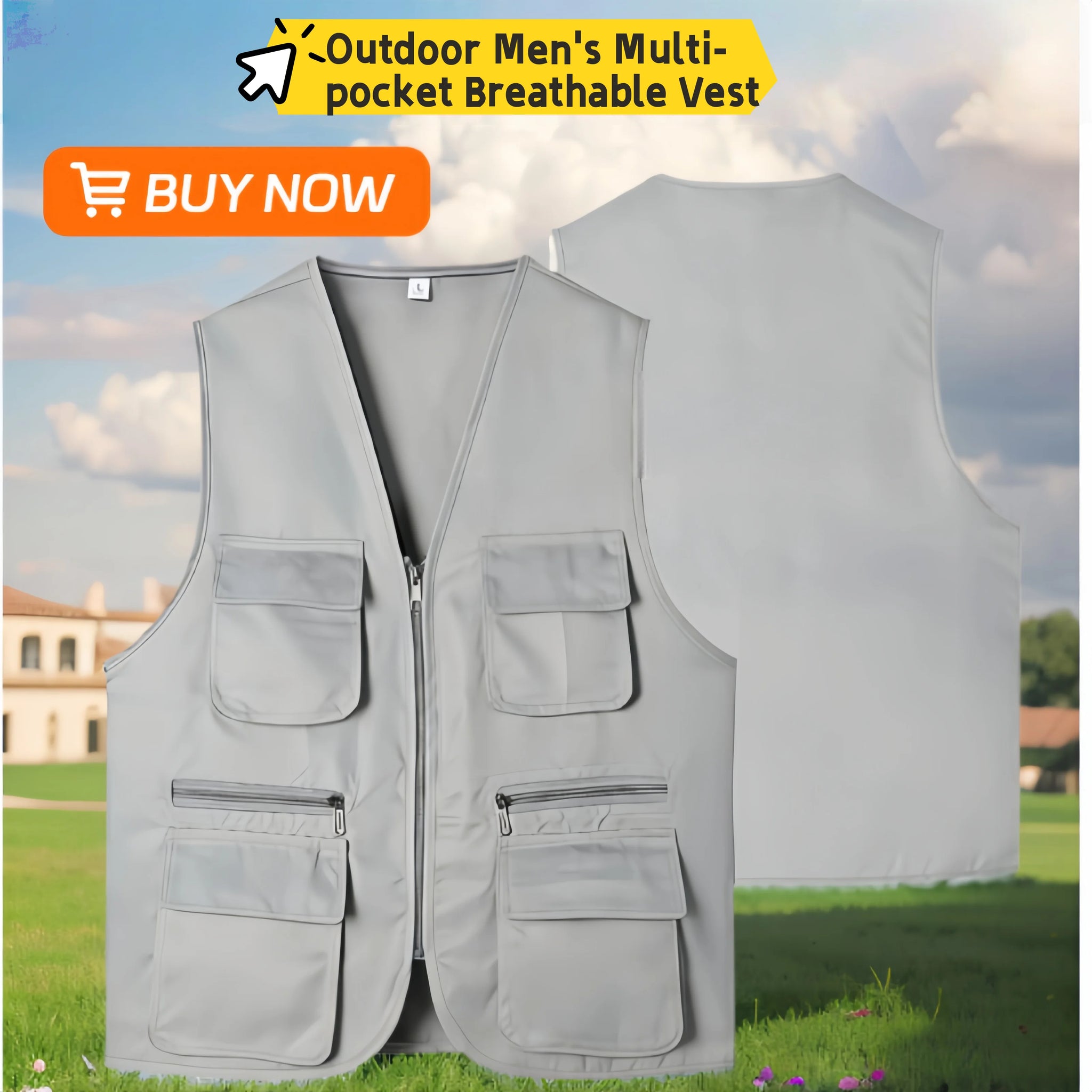 Men's Multi-Pocket Safari Vest – Lightweight All-Season Outerwear
