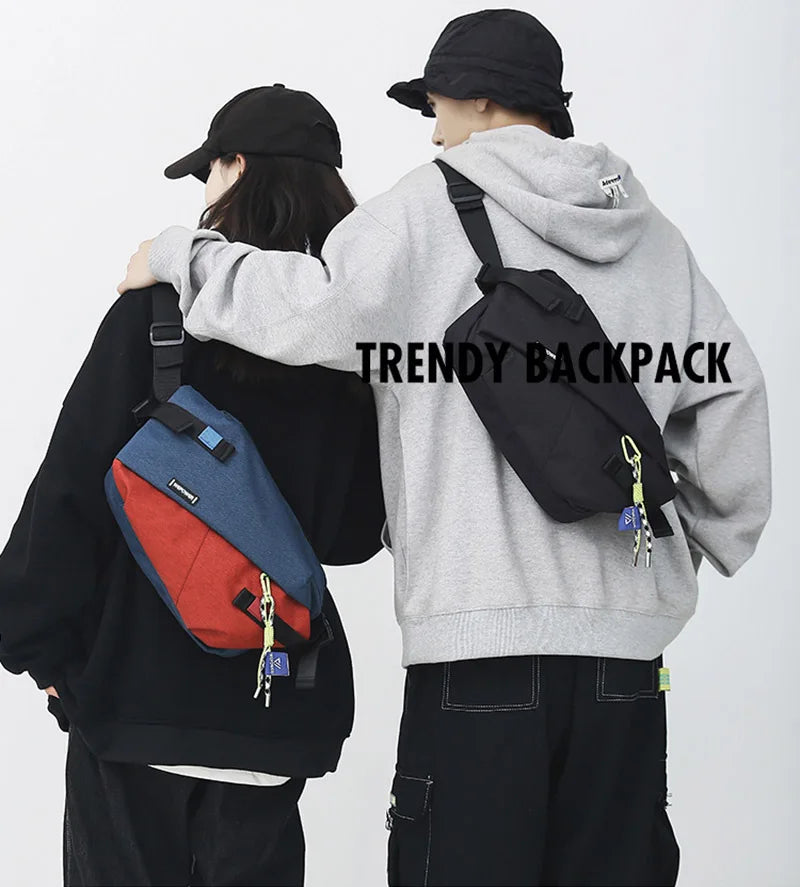 Unisex Nylon Panelled Crossbody Chest Pack