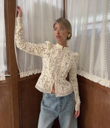 Summer Elegant Lace Hollow Out Party Blouse