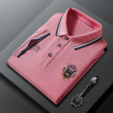 Men's Embroidered Cotton Polo – Casual Solid Colors