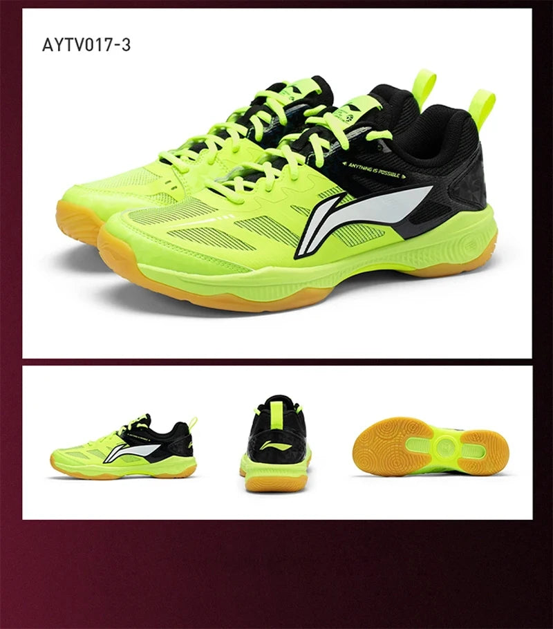 Li-Ning Unisex GLADIATOR Ⅱ Badminton Training Shoes Cushion Rebound LiNing Men Women Stable Support Sneakers AYTV017