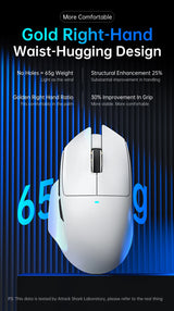ATTACK SHARK V6  Wireless Gaming Superlight Mouse with RGB Magnetic Charging Dock,PAW3311 Sensor,Macro Gaming Mouse