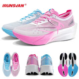 IRUNSVAN Men‘s Professional Full Carbon Plate Marathon Running Shoes Light Cushioning PB Mid Long Training Sneakers Women 25126