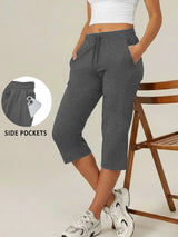 Women's Capri Yoga Pants Loose Soft Drawstring Workout Sweatpants Causal Lounge Pants with Pockets