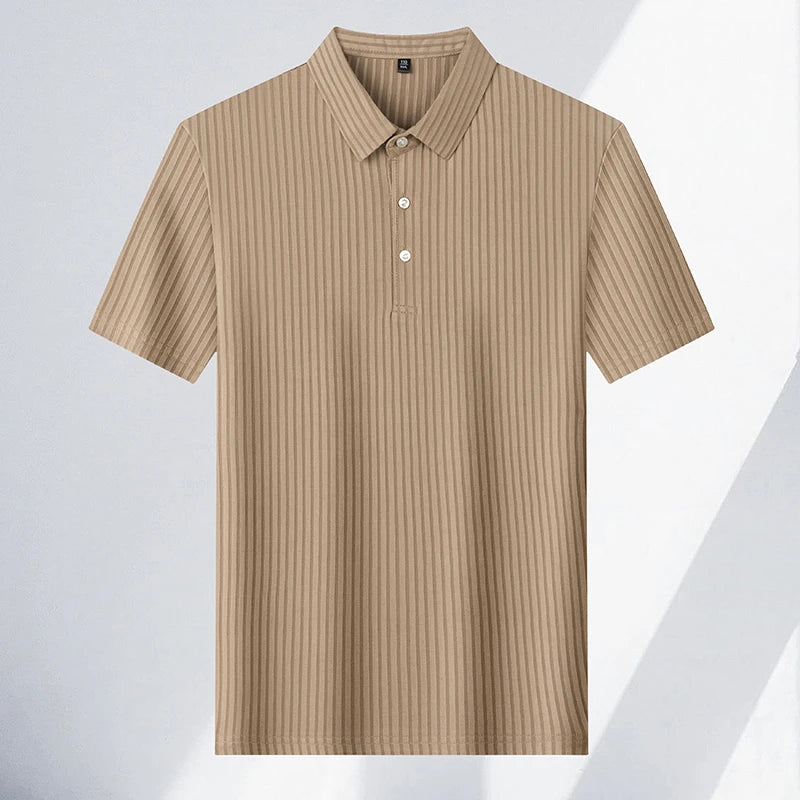 Men's Striped Polo Shirt – Breathable Summer Style