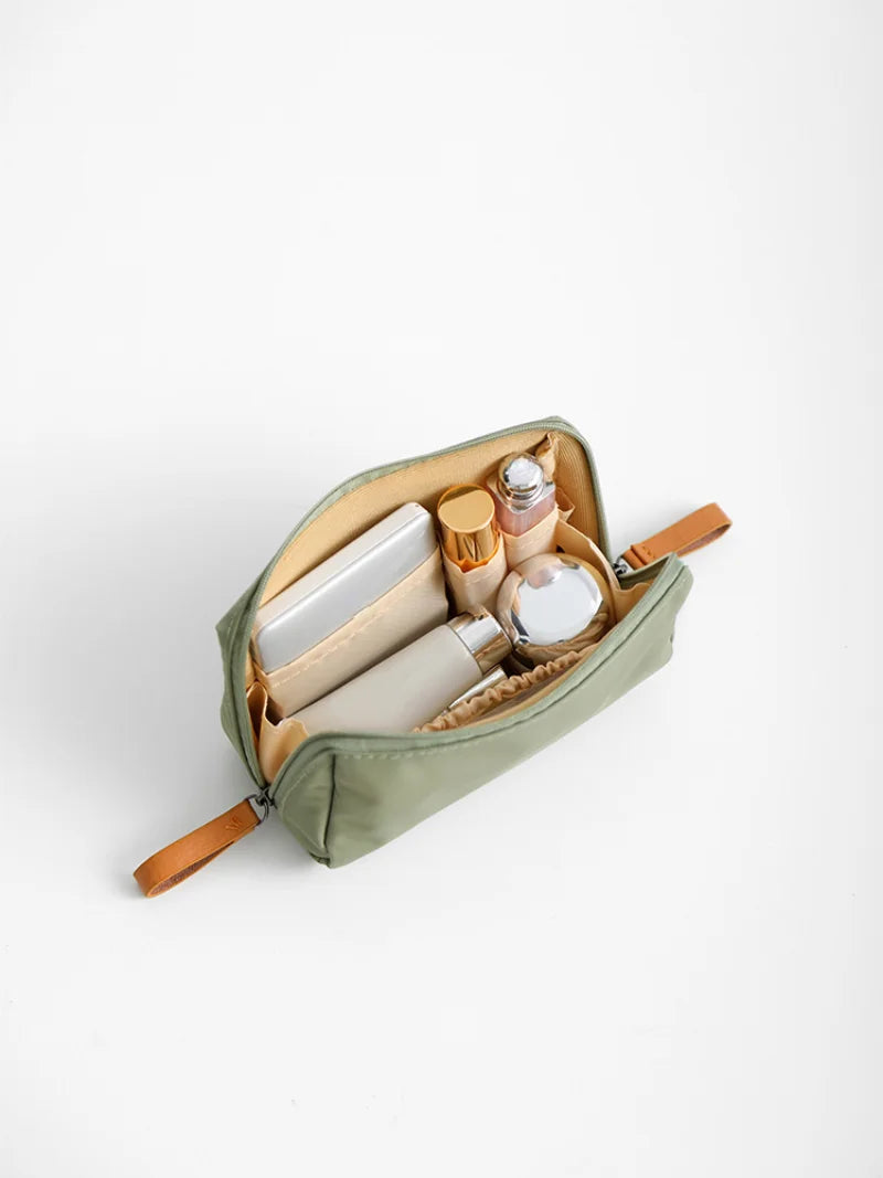 Solid Color Cosmetic Bag Women Makeup Pouch Toiletry Bag Fashion Necessaries Make Up Organizer Case Waterproof Wash Kit